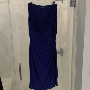 Lauren Blue/Purple Draped Midi Dress 4